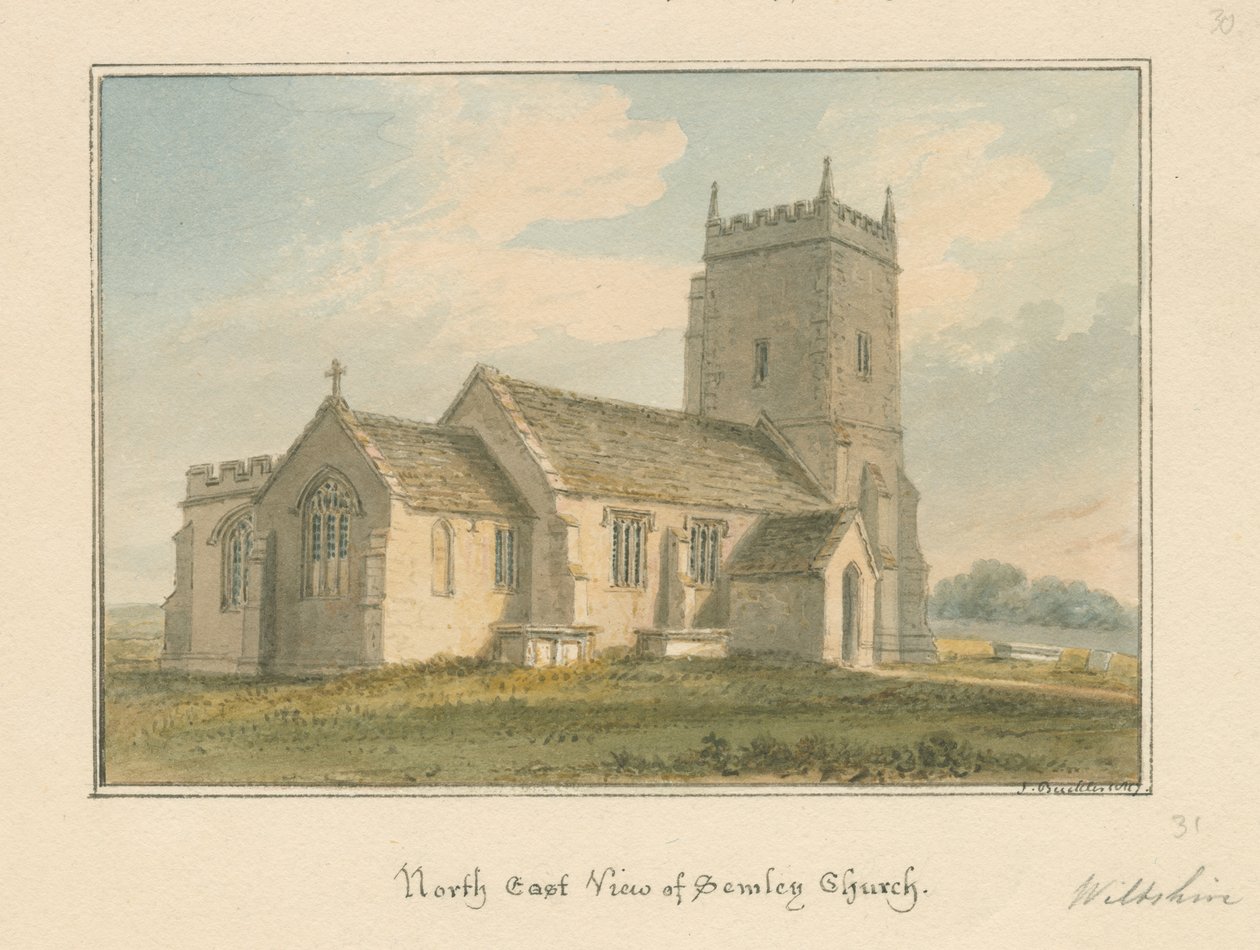 Wiltshire - Semley Church, 1817 af John Buckler