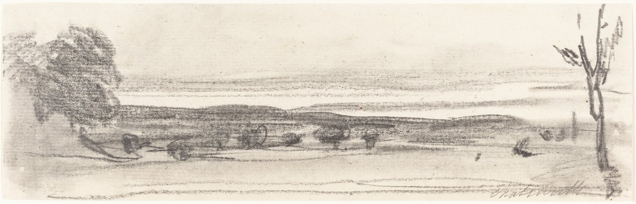 Udsigt over parken, Chatsworth, Derbyshire af John Burgess