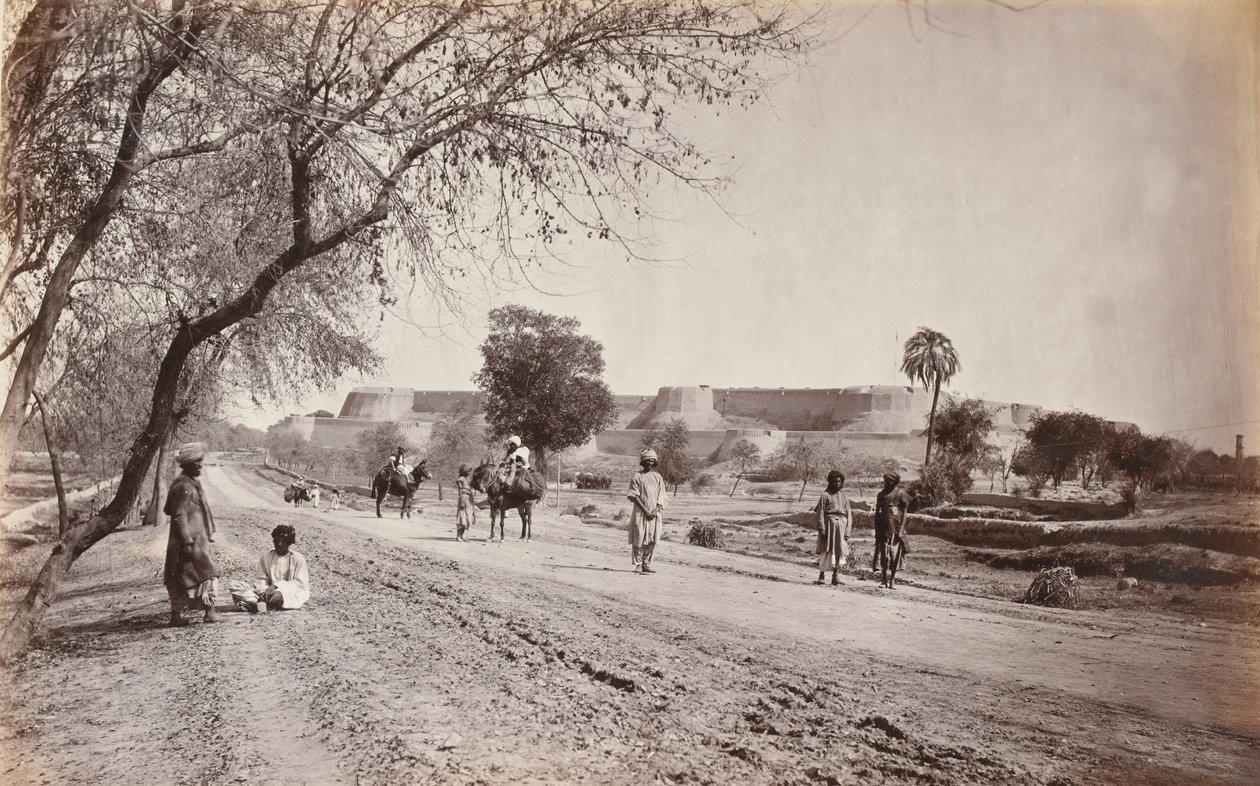 Peshawar Fort og omgivelser, fra Jail, ca. 1862 (foto) af John Burke