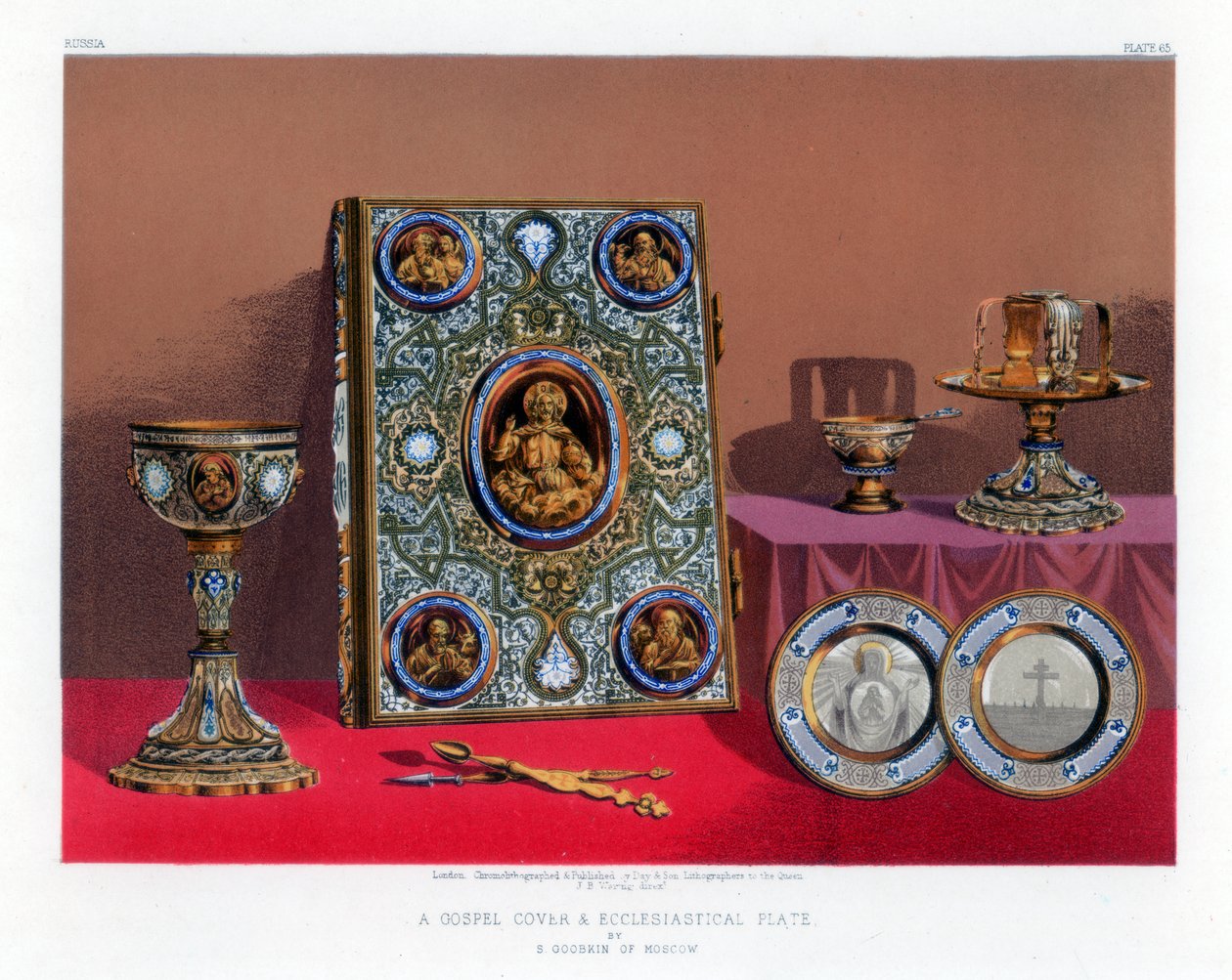 Et evangelisk omslag og kirkelig plade, 1800-tallet af John Burley Waring