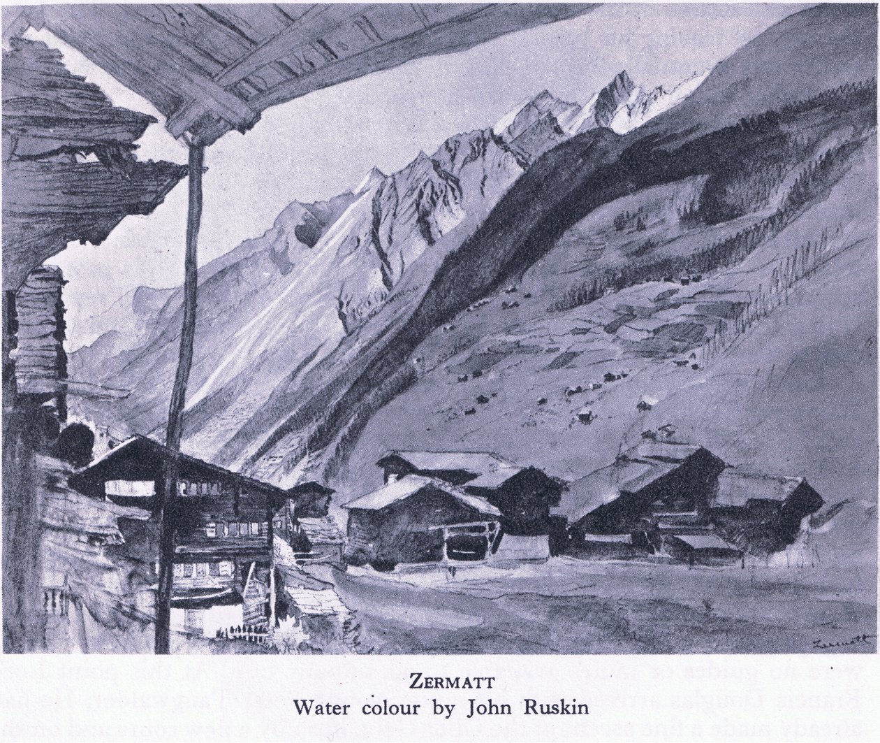 Zermatt, fra British Adventure udgivet af Collins, 1947 af John Bushin