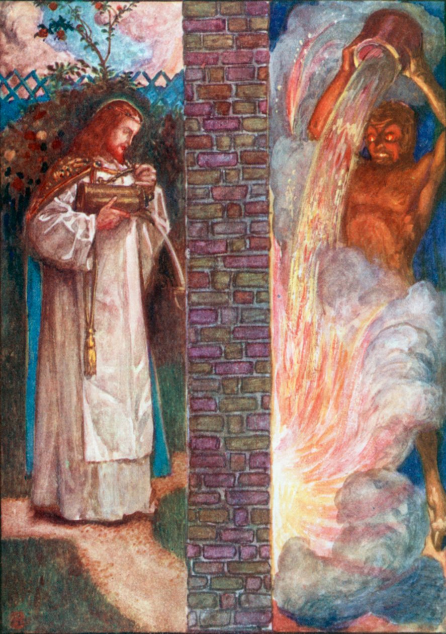 Kristus og Djævelen (farvelitografi) af John Byam Liston Shaw