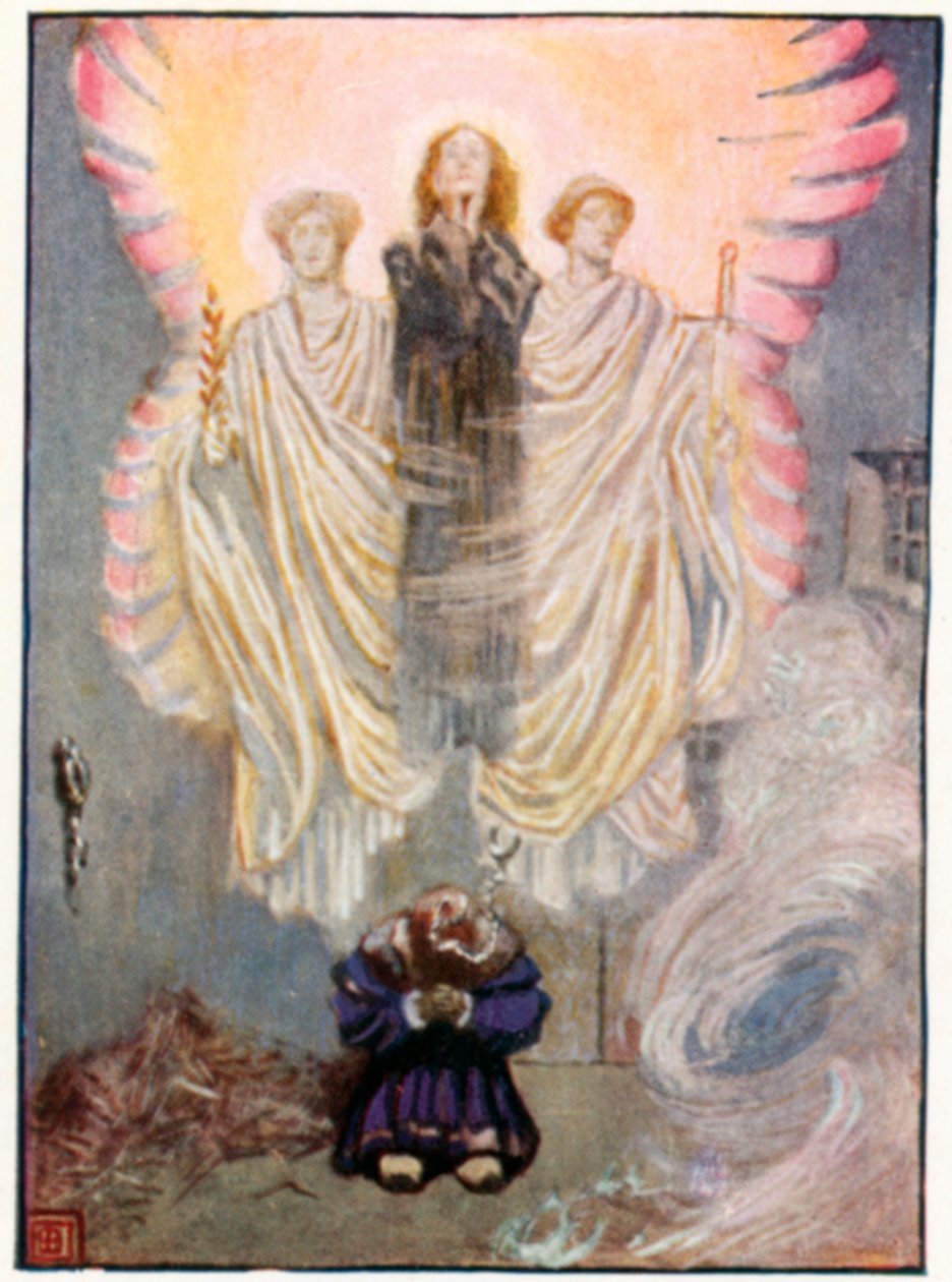 Gounods Faust, akt V scene i (farvelitografi) af John Byam Liston Shaw
