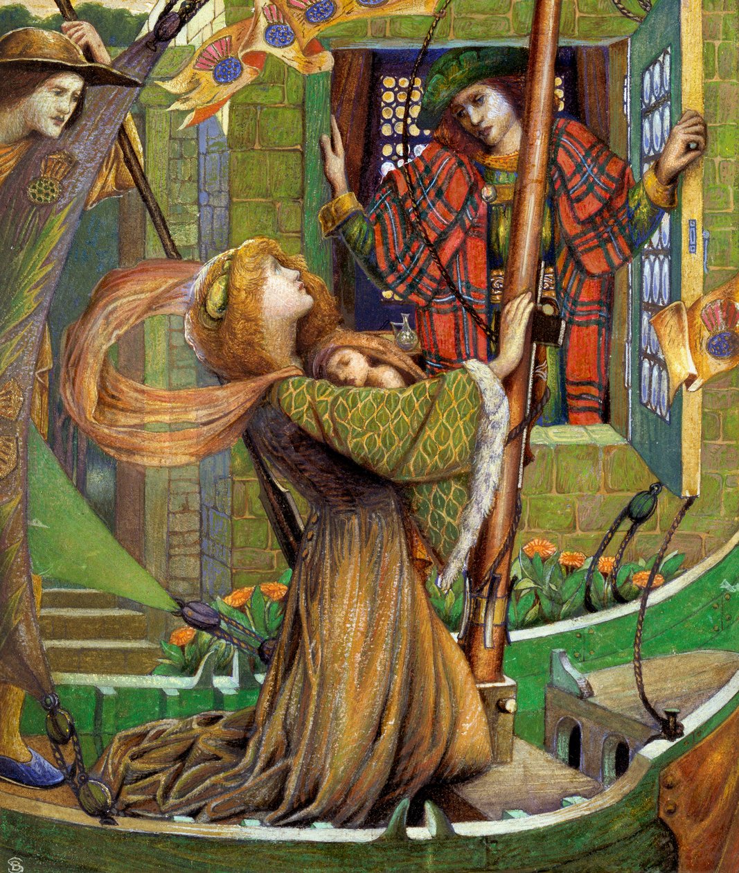 "Love Gregor" Illustration til den engelske chanson de geste. Maleri af Byam Shaw (1872-1919) (prerafaelit) Privat samling af John Byam Liston Shaw