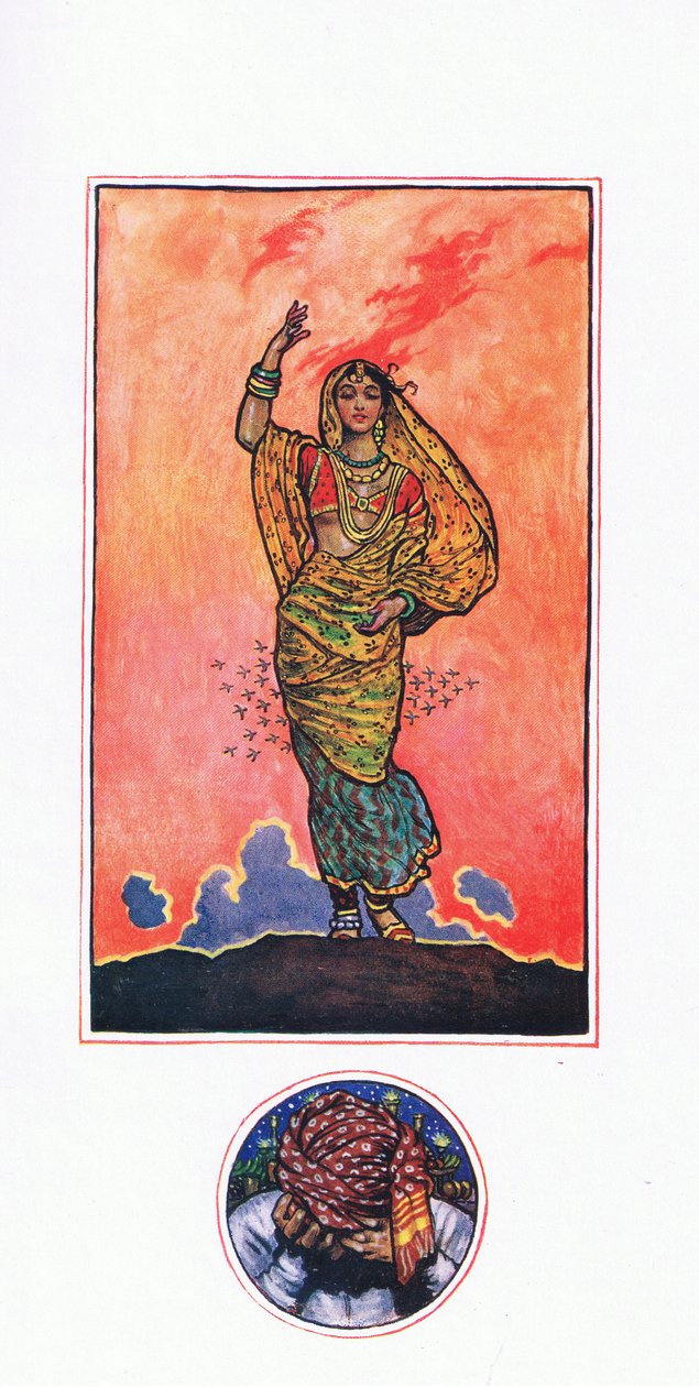 Reminiscens af Muhammad Akram, illustration fra The Garden of Kama (og andre tekster fra Indien), 1920 af John Byam Liston Shaw