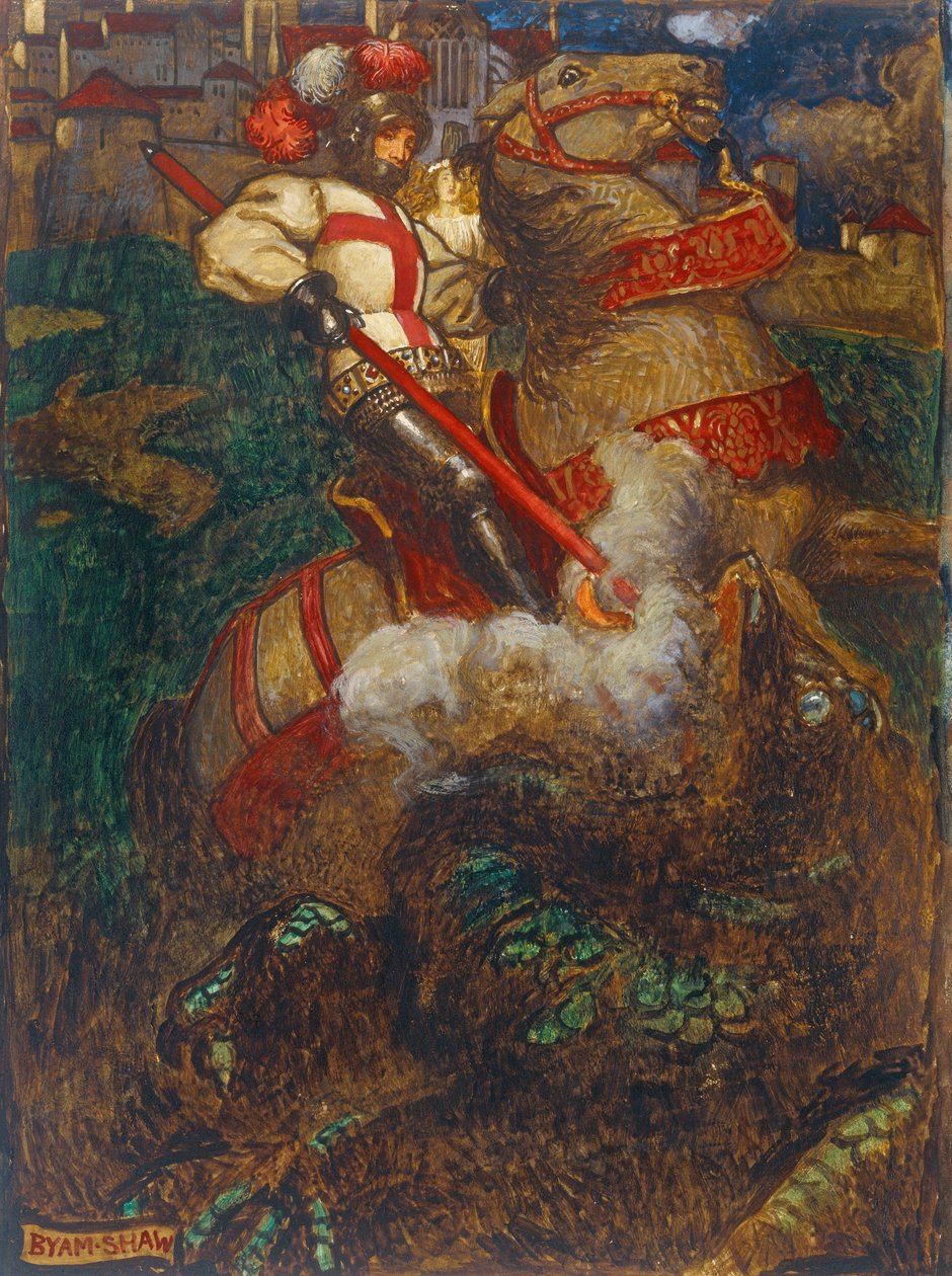 St. George dræber dragen, 1908 af John Byam Liston Shaw
