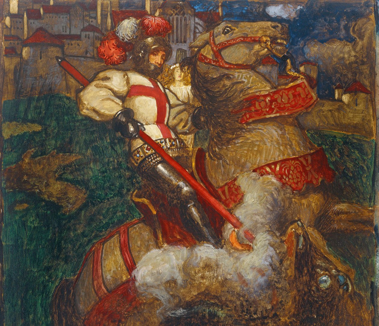 St. George dræber dragen, 1908 af John Byam Liston Shaw