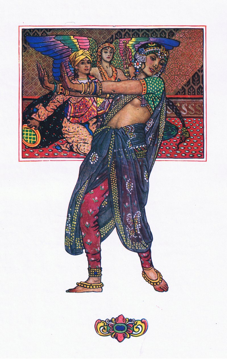 The Temple Dancing Girl, illustration fra The Garden of Kama (og andre tekster fra Indien), 1920 af John Byam Liston Shaw