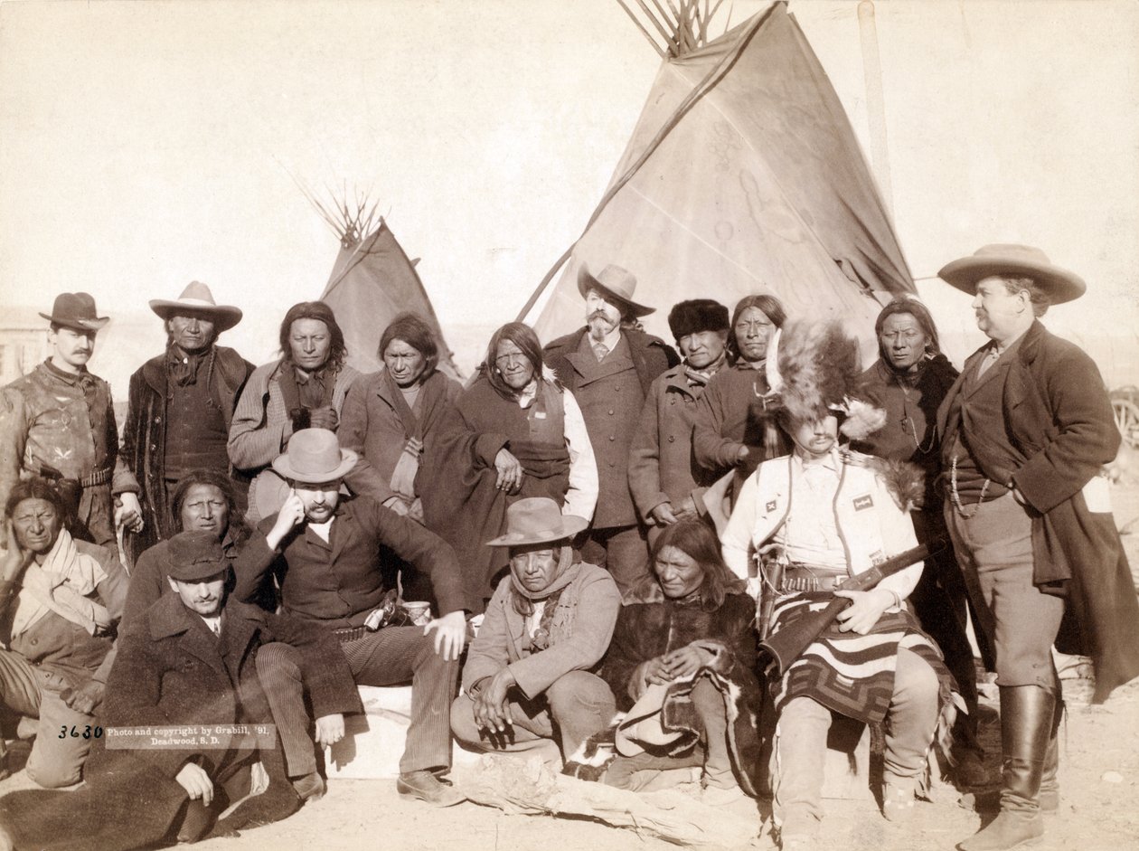 Indiske høvdinge og amerikanske embedsmænd ved Pine Ridge, 1891 af John C. H. Grabill