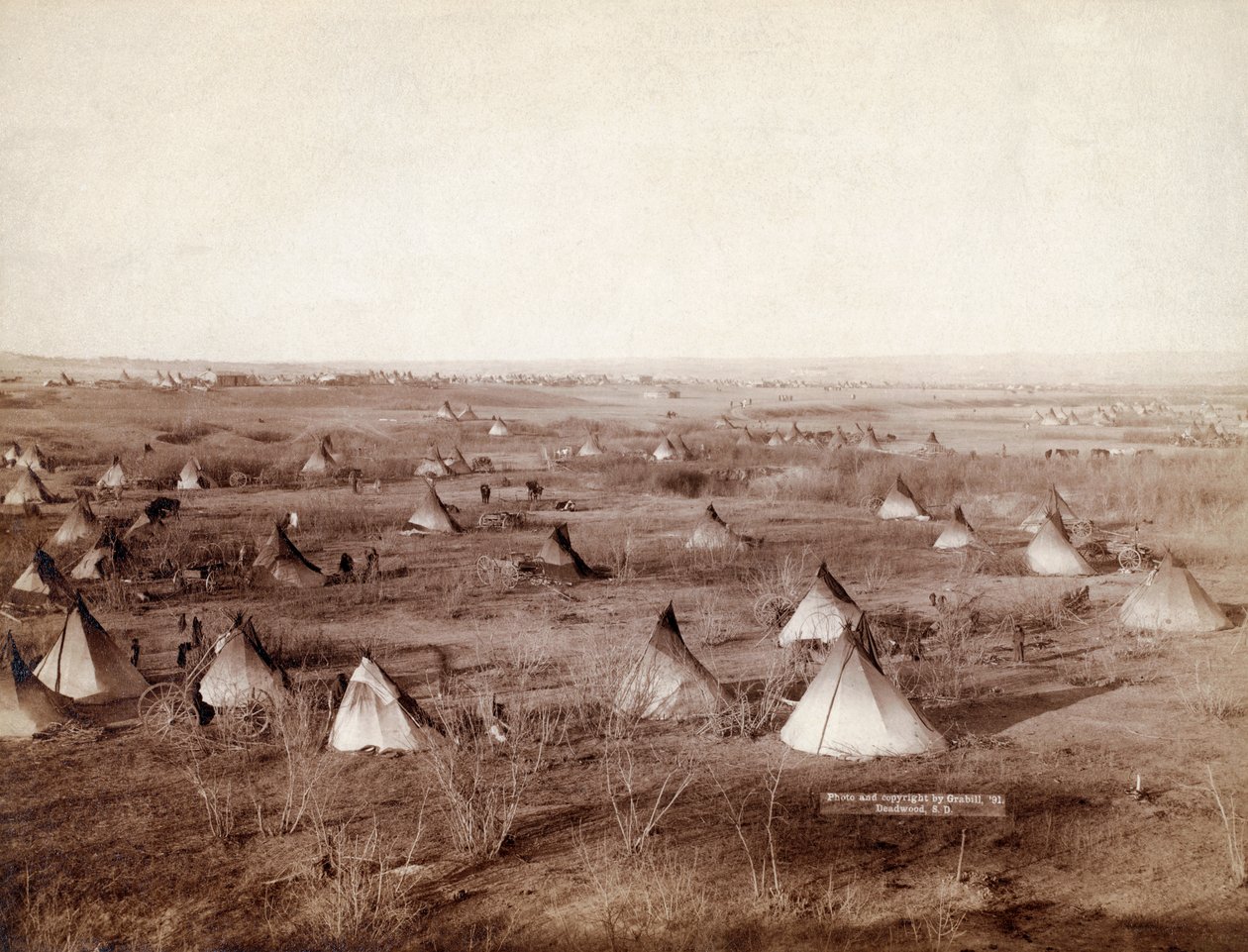 Lakota Tribal Village i 1891 af John Grabill af John C. H. Grabill