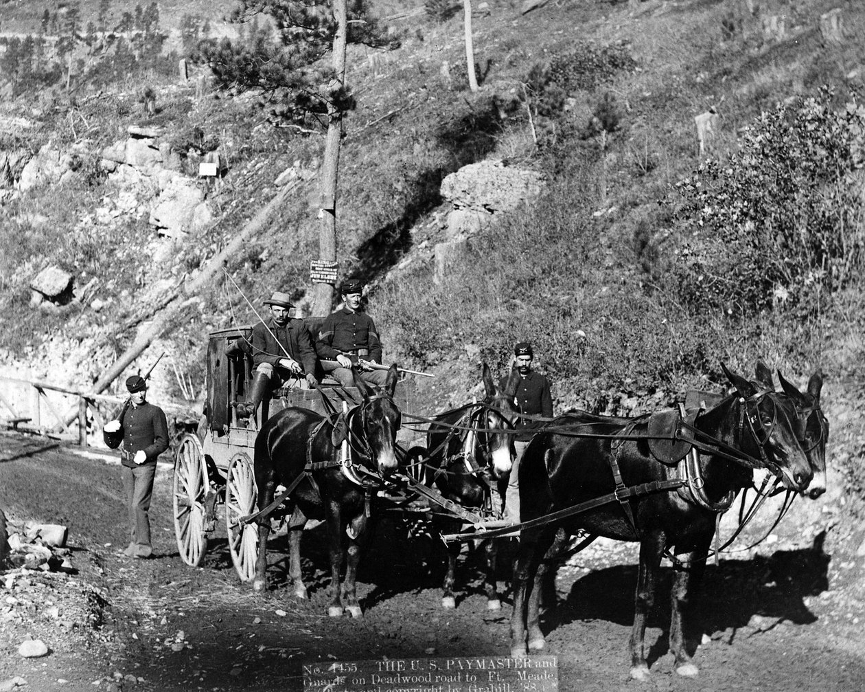 U.S. Paymaster og vagter på Deadwood-vejen til Ft. Meade, 1888 af John C. H. Grabill
