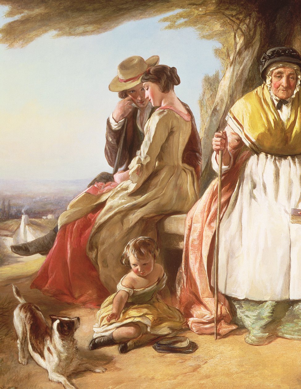Ungdom og alder, detaljer om de elskende (detalje af 59345) af John Callcott Horsley