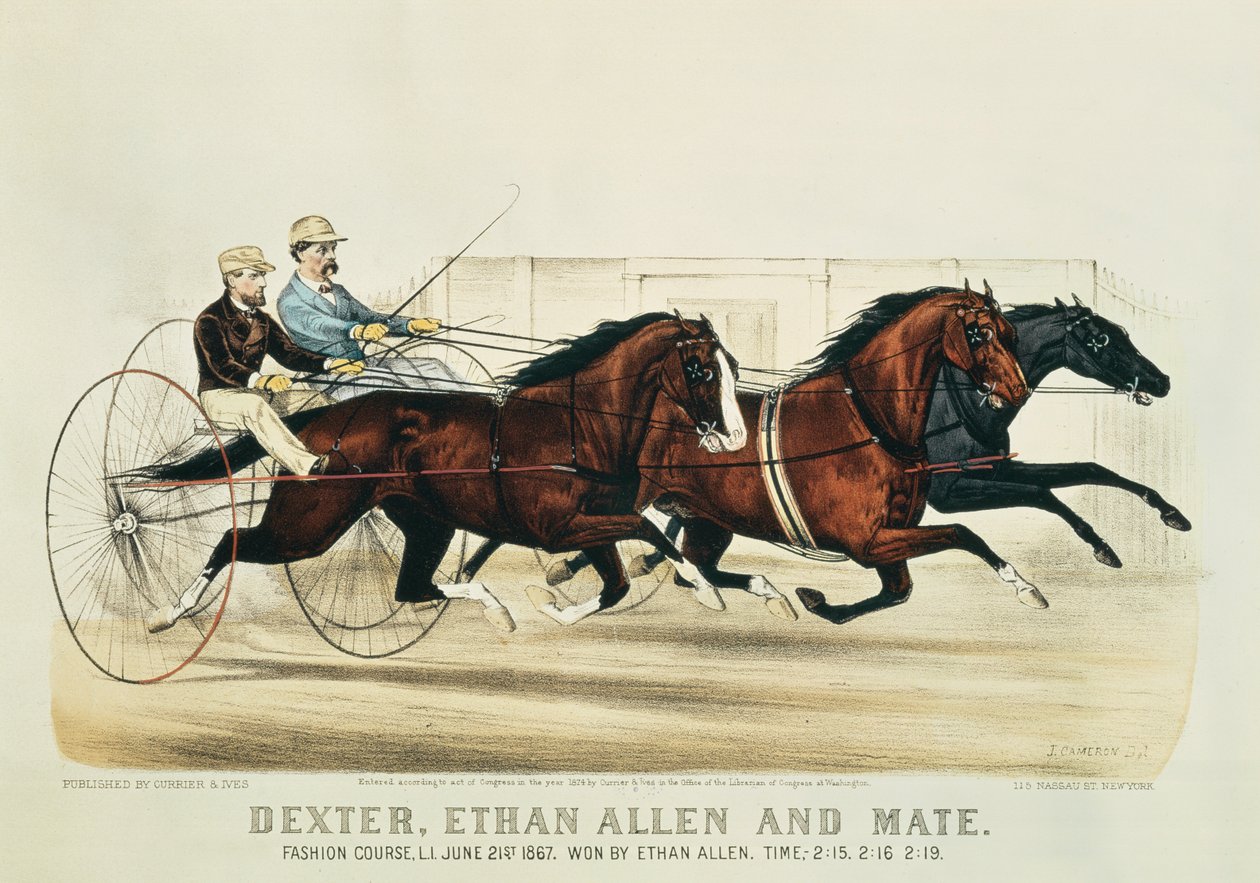 Dexter, Ethan Allen og Mate, udgivet af Nathaniel Currier (1813-88) og James Merritt Ives (1824-95), 1874 af John Cameron