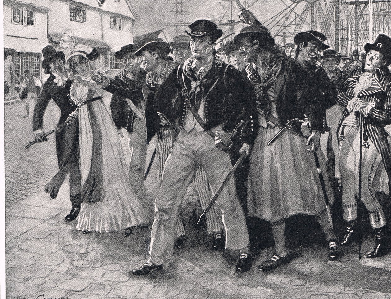 Naval Mutineers Ashore, illustration fra 