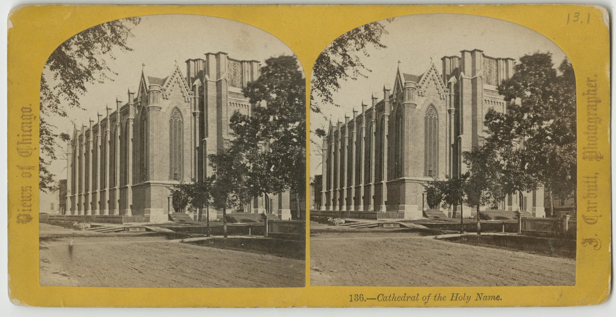 Cathedral of the Holy Name, Chicago, ca. 1870 af John Carbutt