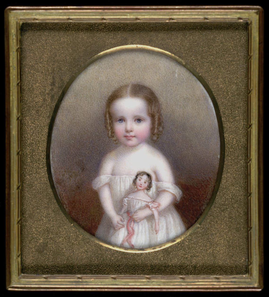 Lille pige med dukke, ca. 1854. af John Carlin