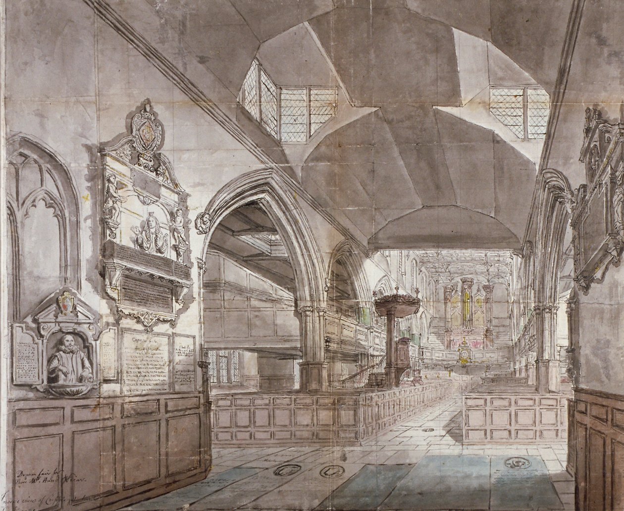 Church of St Giles uden Cripplegate, City of London, 1781 af John Carter
