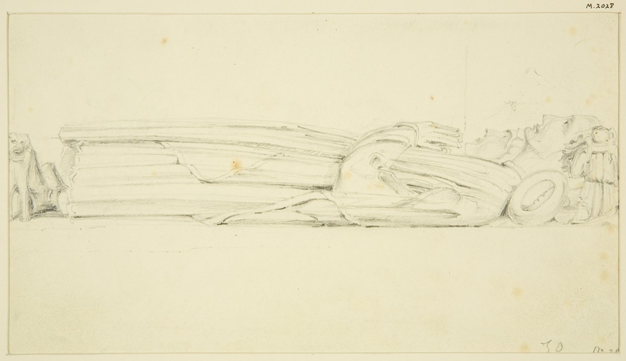 Billede af William Canynges i St Mary Redcliffe (og det andet billede på bagsiden) (blyant og akvarel på papir) af John Carter
