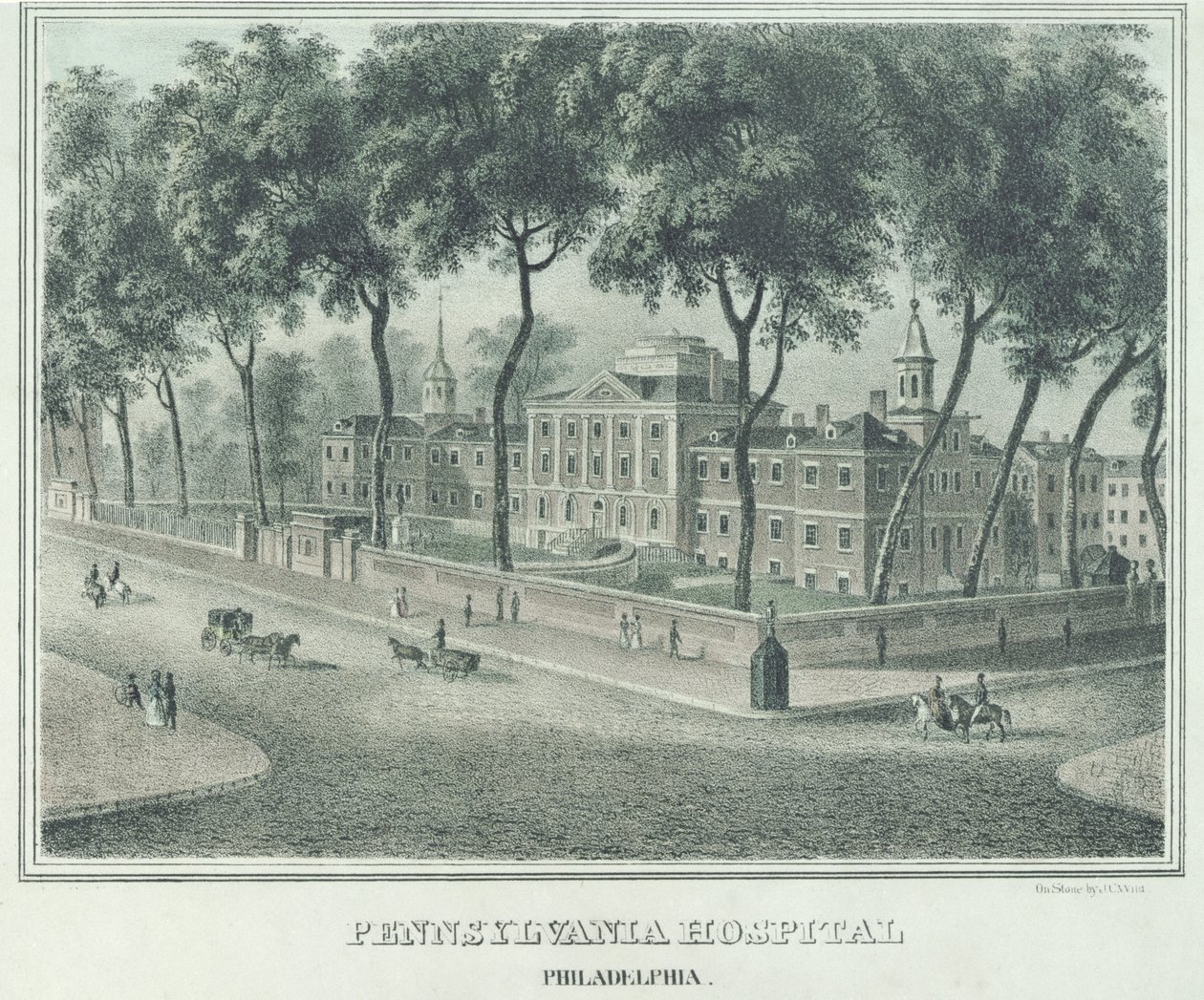 Pennsylvania Hospital, 1838 af John Caspar Wild
