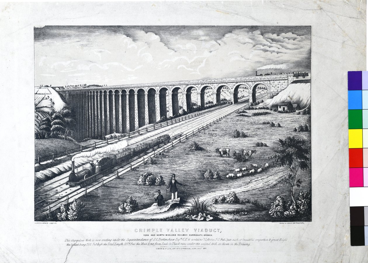 Crimple Valley Viaduct, York og North Midland Railway. Harrogate-grenen af John Cass Birkinshaw