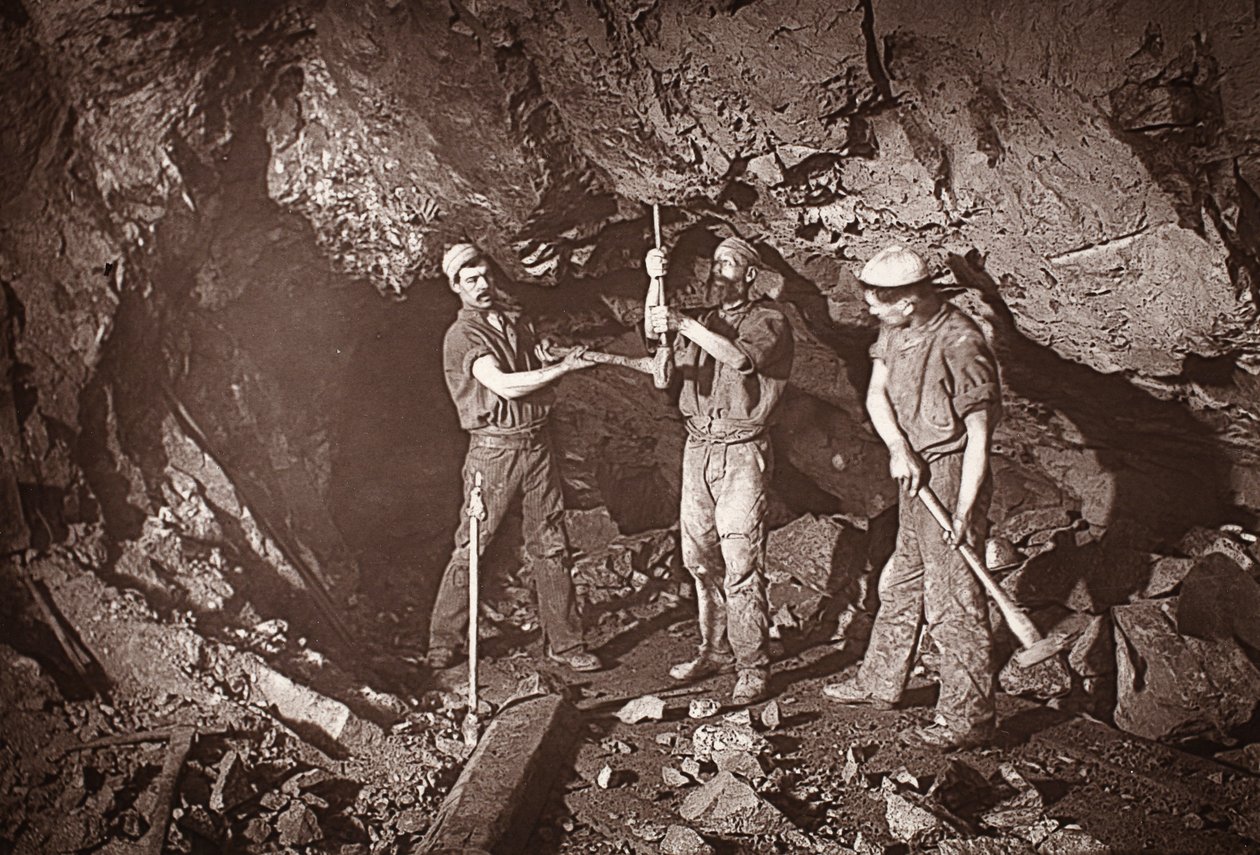 Boring an Upper, East Pool Mine, illustration fra 