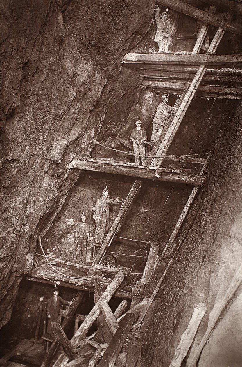 The Man Engine at Dolcoath Mine, illustration fra 