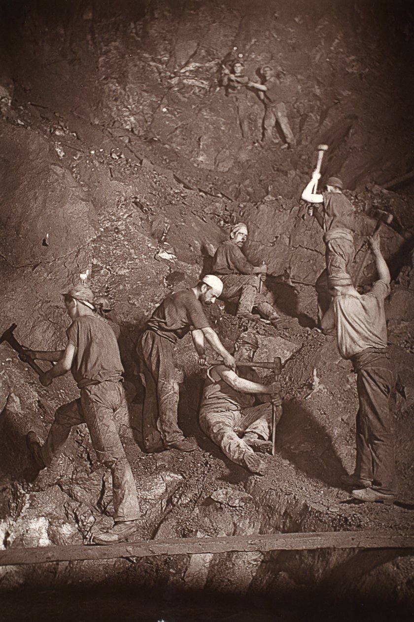 Underhand Stoping, East Pool mine, illustration fra 