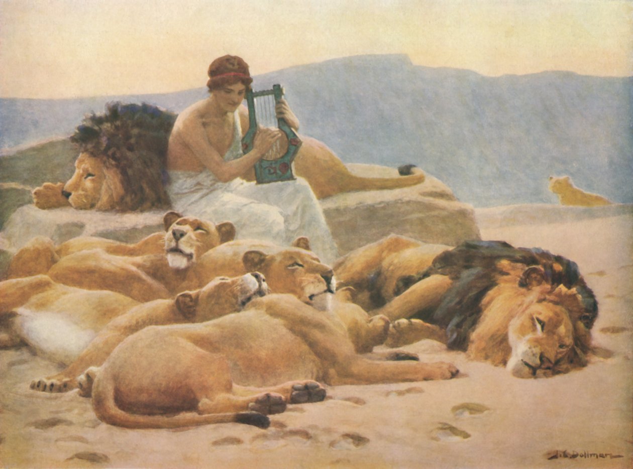 Orpheus and His Lute, slutningen af det 19.-begyndelsen af det 20. århundrede, 1914. af John Charles Dollman