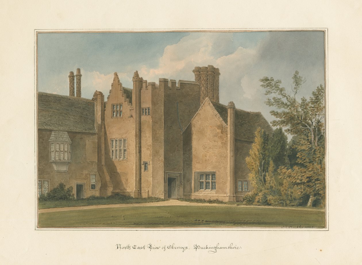 Buckinghamshire - Chenies Hall, 1823dani af John Chessell Buckler