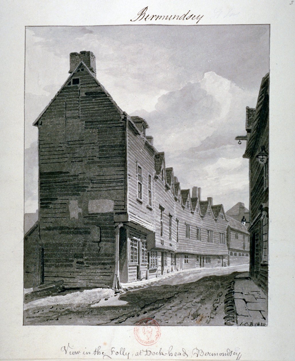 Dockhead Folly, Bermondsey, London, 1820 af John Chessell Buckler
