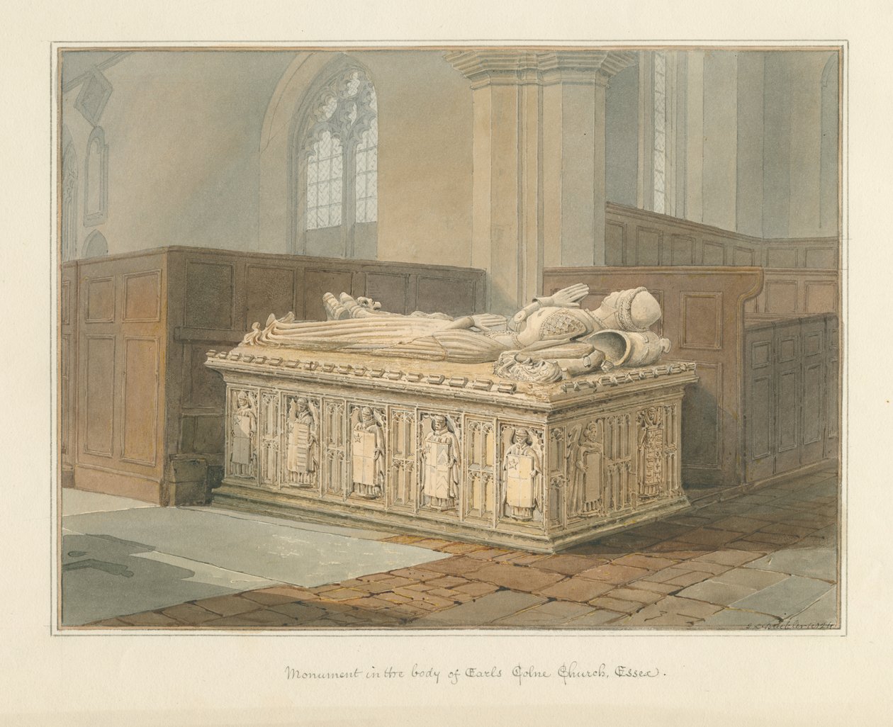 Essex - Earls Colne Church - Monument af John Chessell Buckler