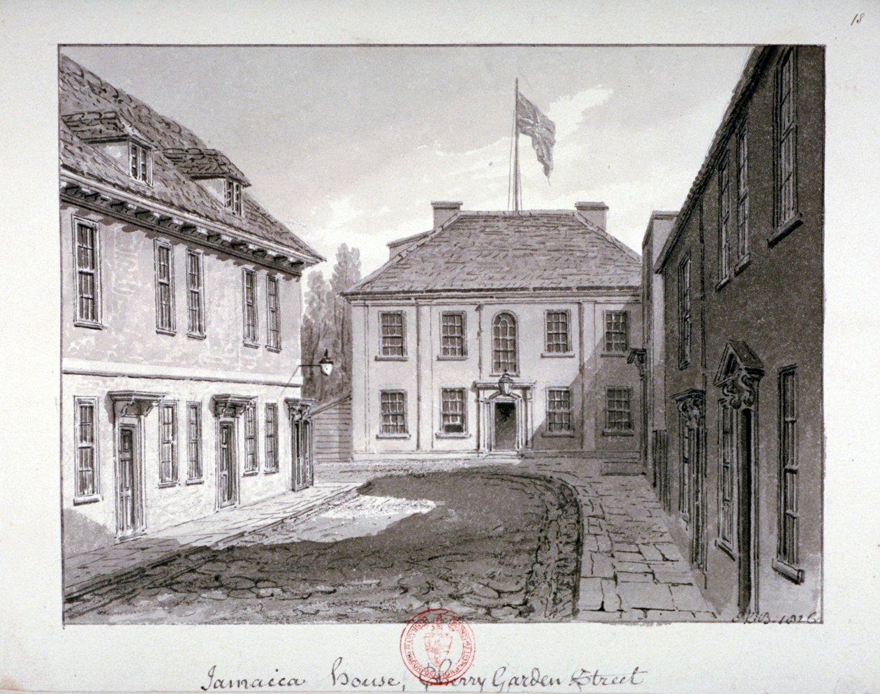 Jamaica House, Cherry Garden Street, Bermondsey, London, 1826 af John Chessell Buckler