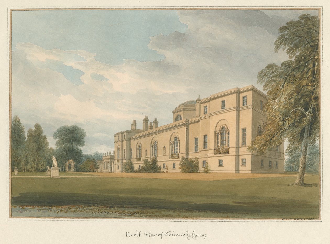 Middlesex - Chiswick House, 1822dani af John Chessell Buckler