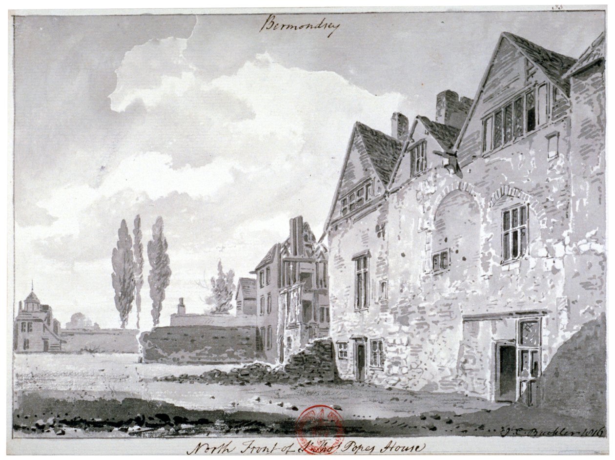 Nordfronten af Bermondsey House, London, 1816 af John Chessell Buckler