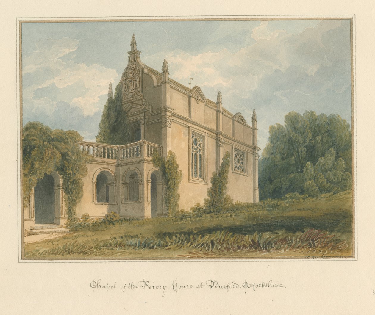 Oxfordshire - Burford - Chapel of the Priory House, 1821 af John Chessell Buckler