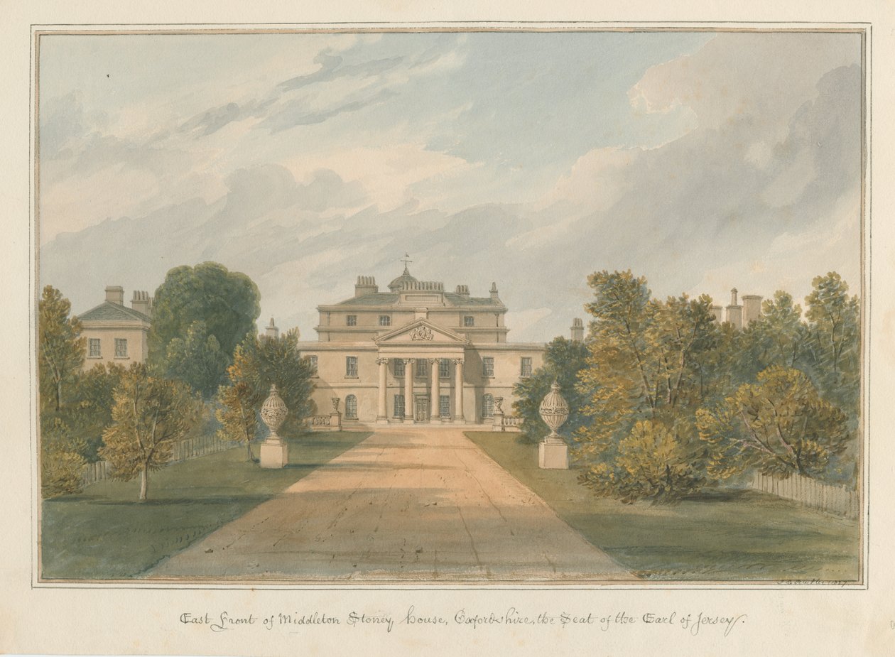 Oxfordshire - Middleton Stoney House, 1827 af John Chessell Buckler