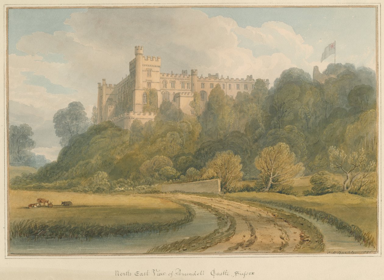 Sussex - Arundel Castle, 1825 af John Chessell Buckler