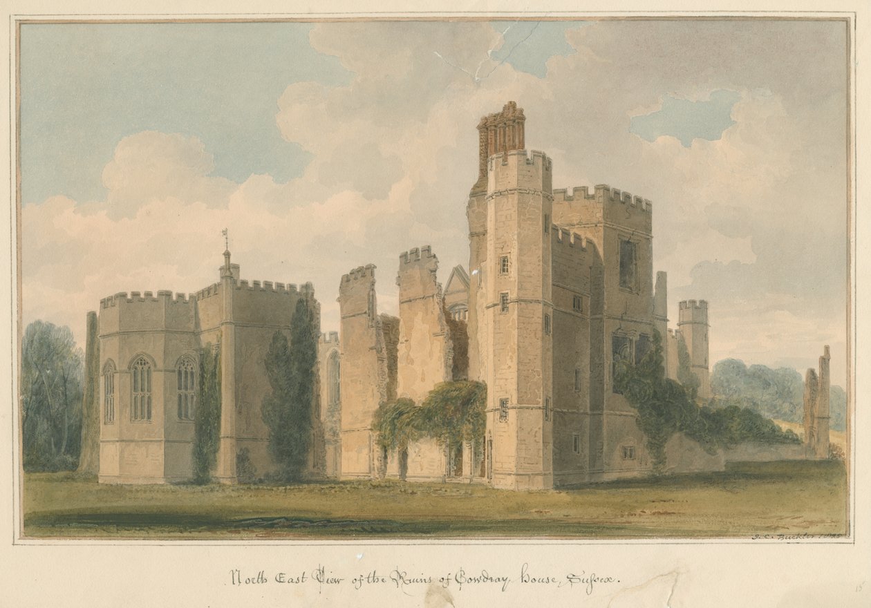 Sussex - Cowdray House, 1825 af John Chessell Buckler