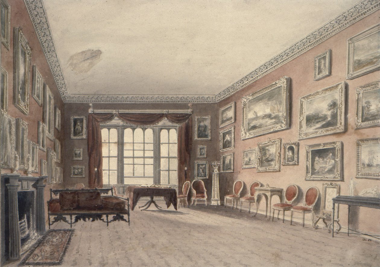 Galleriet i Browsholme, nær Clitheroe, Yorkshire af John Chessell Buckler