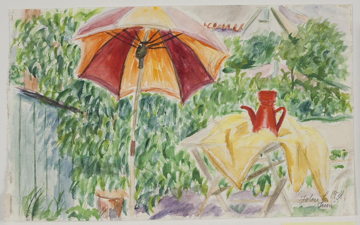 Solparasol i haven af John Christensen