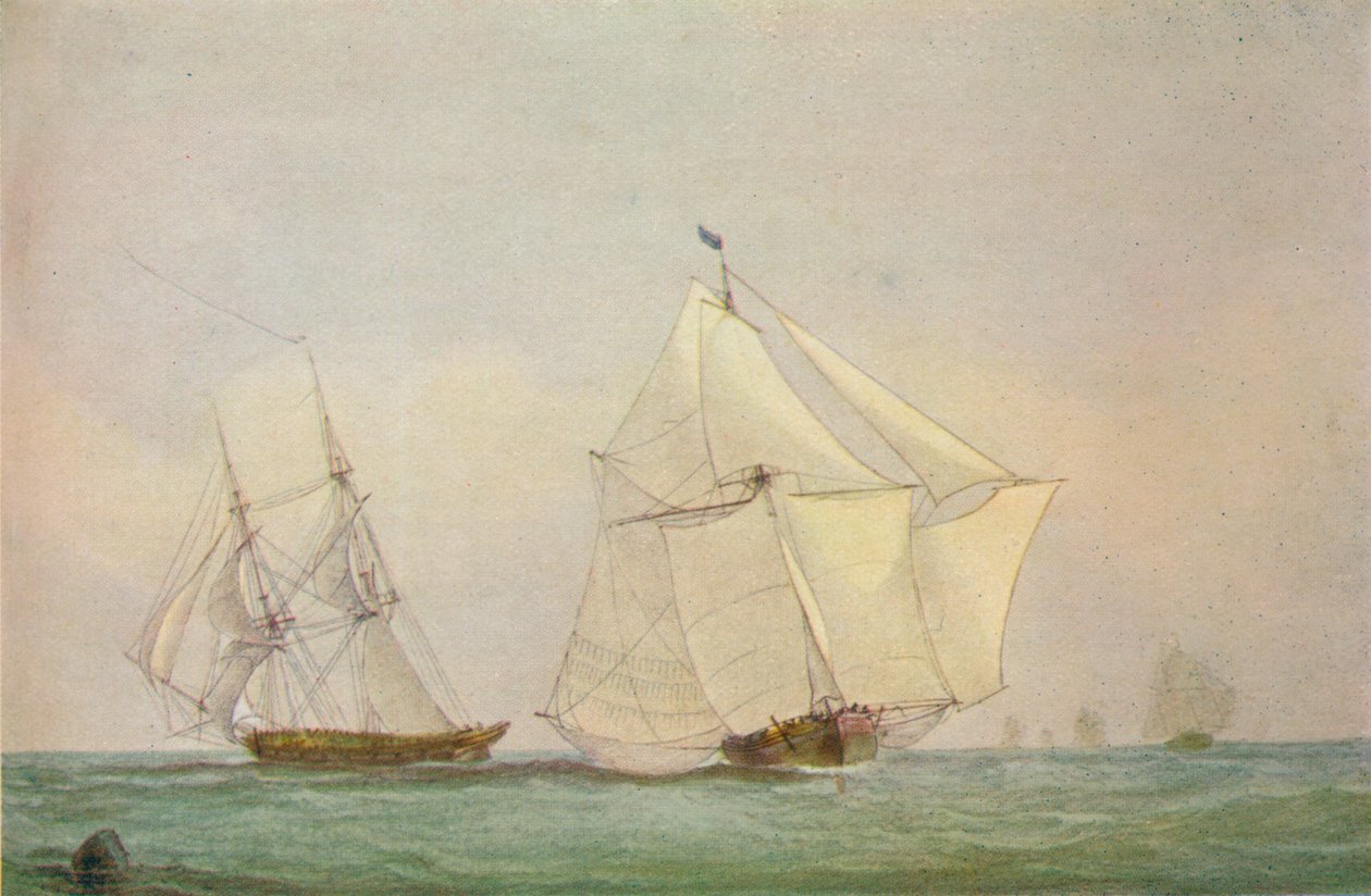 Leith Smack Running Up Swim, oktober, 1838 af John Christian Schetky