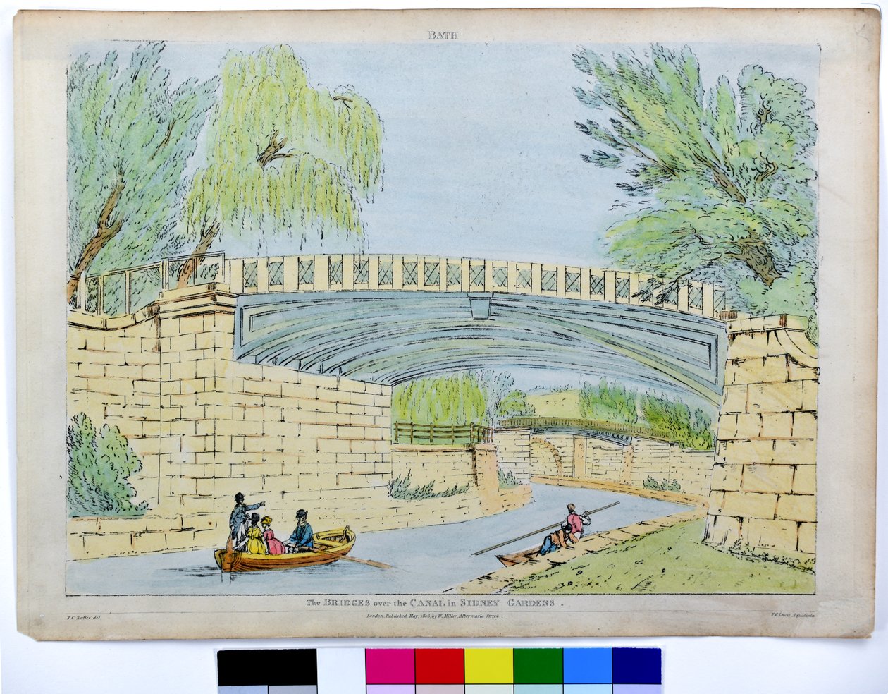 Bath. Broerne over kanalen i Sidney Gardens af John Claude Nattes