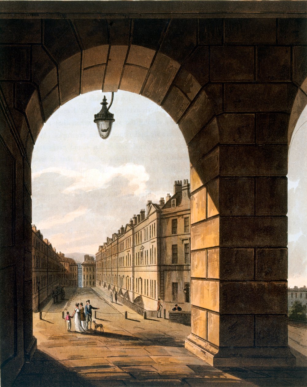 Gadebillede, Bath (akvatint) af John Claude Nattes