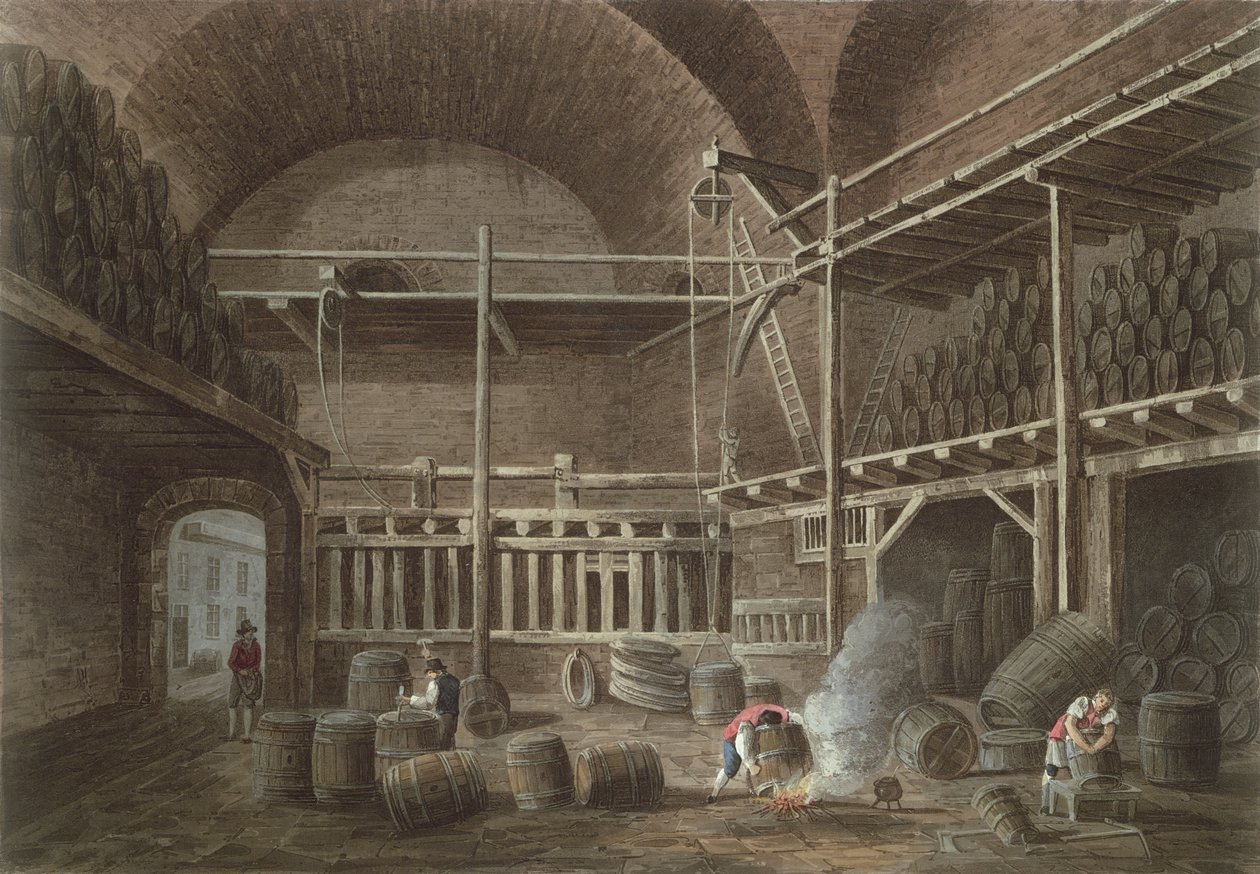 The Baths of Julian på Hotel de Cluny, 1809 (akvatint) af John Claude Nattes