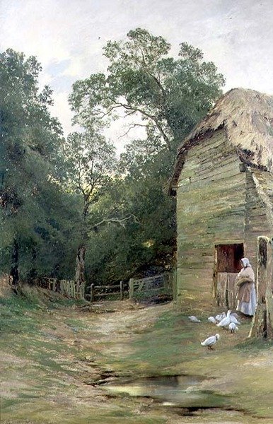 En gårdsplads i Surrey af John Clayton Adams