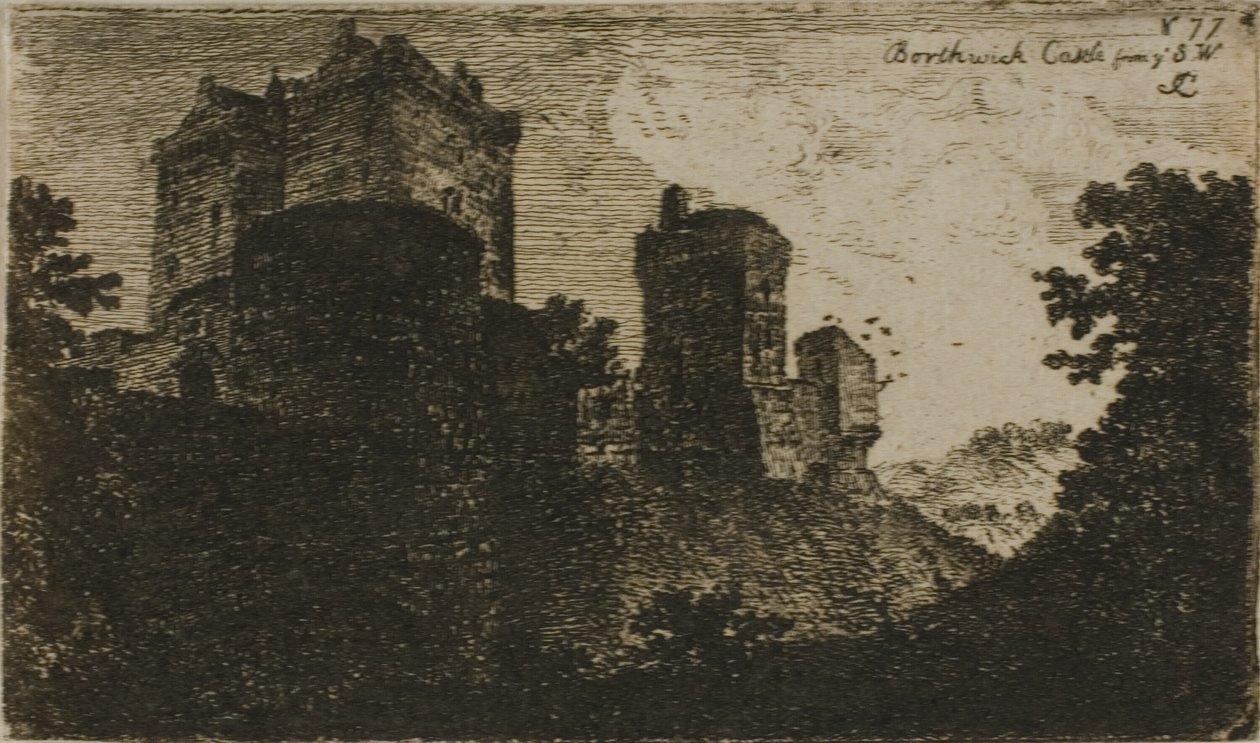 Borthwick Castle fra sydvest af John Clerk of Eldin