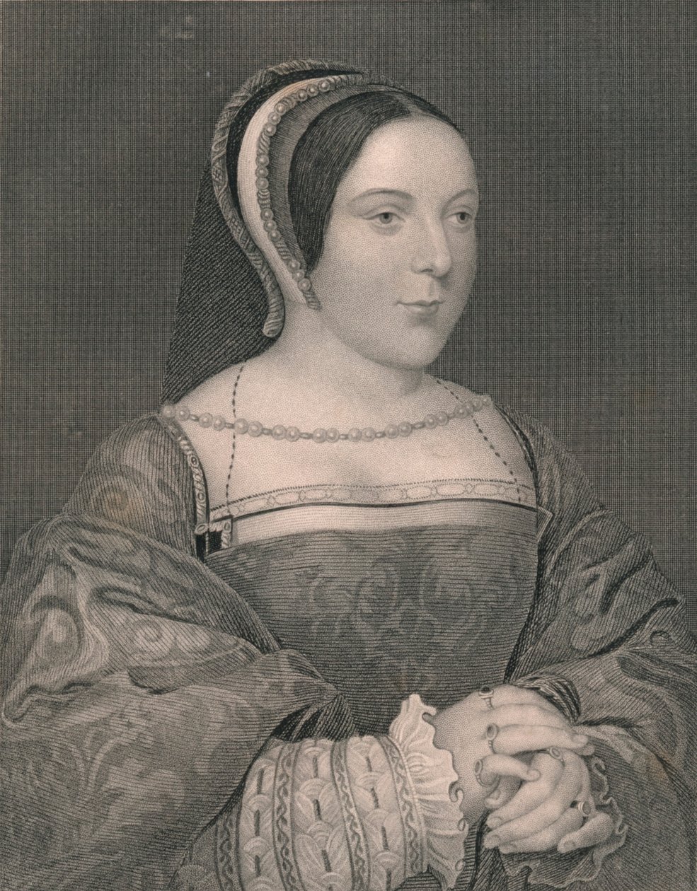 Margaret Tudor. Dronning af Skotland, c1525, begyndelsen af midten af det 19. århundrede. af John Cochran