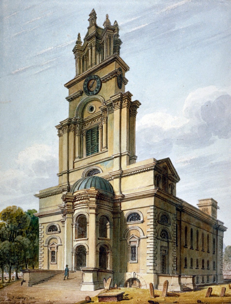 Church of St Anne, Limehouse, London, 1811 af John Coney