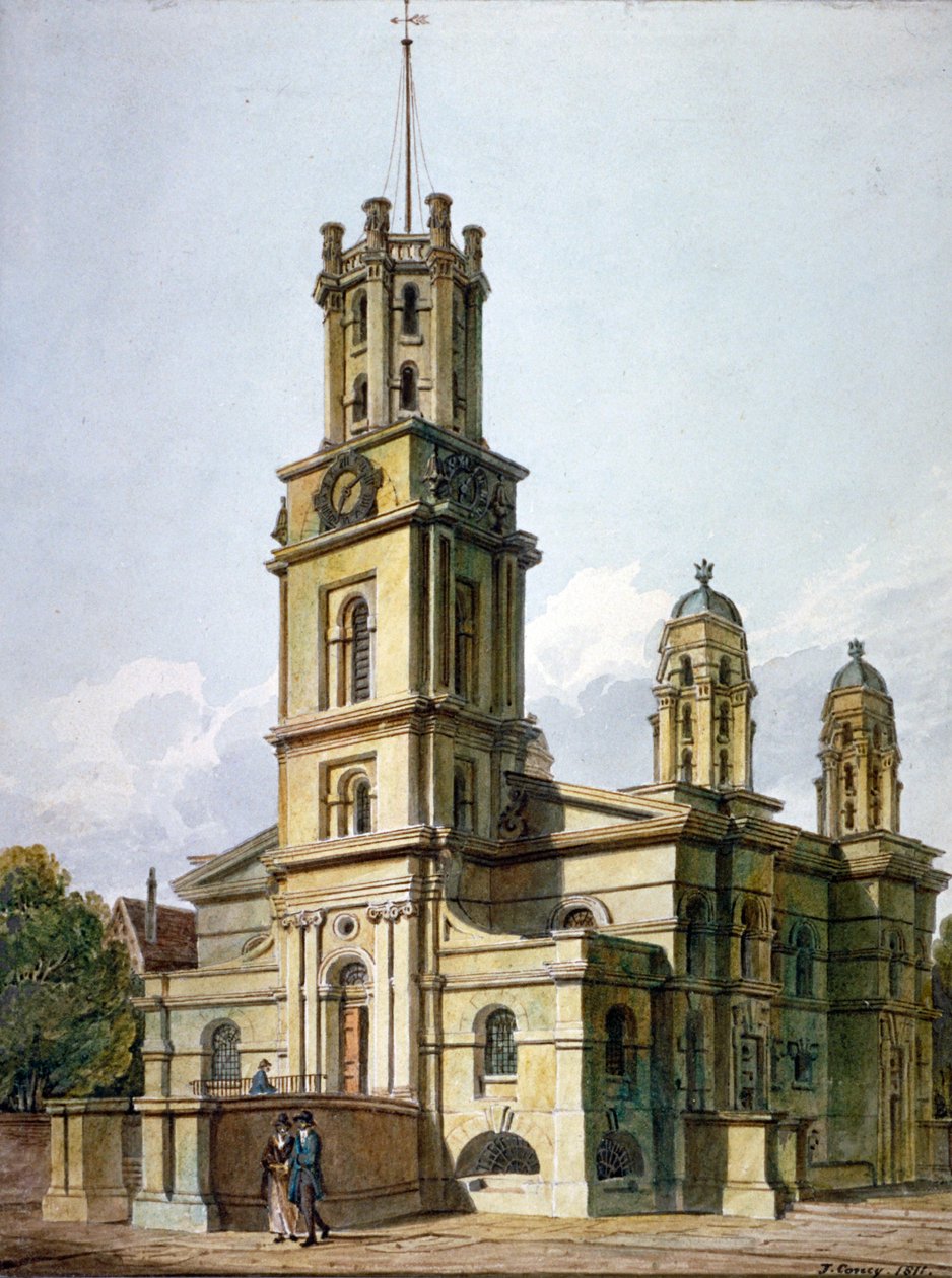 Church of St George in the East, Stepney, London, 1811 af John Coney