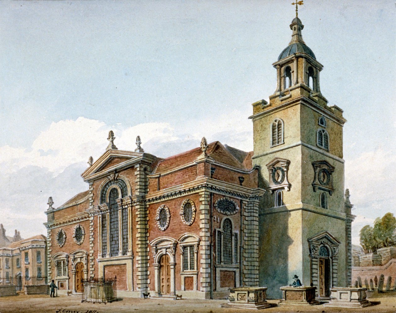 Church of St Mary, Whitechapel, London, 1811 af John Coney